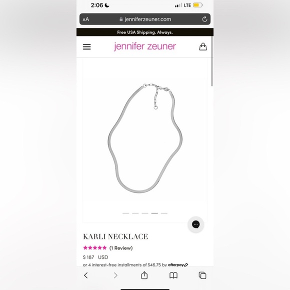 ‼️FINAL PRICE‼️ STERLING SILVER - Jennifer Zeuner Karli Necklace - Picture 3 of 3